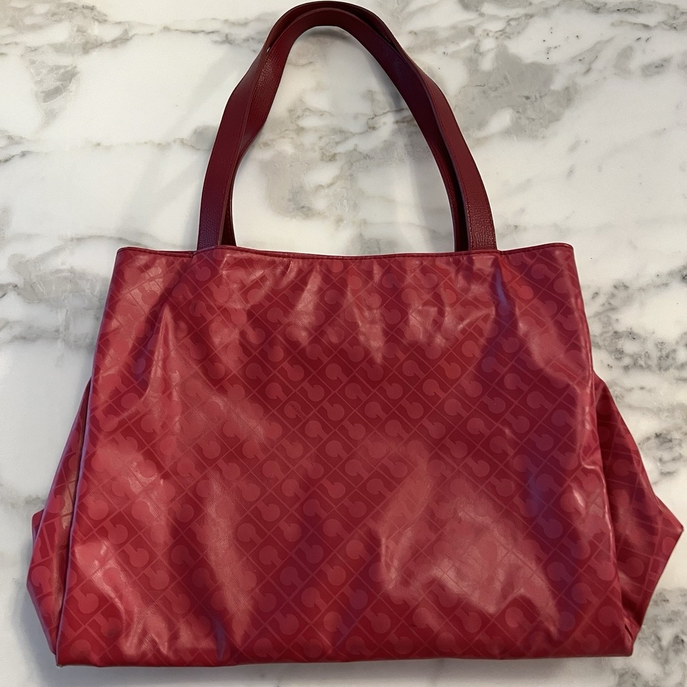 GHERARDINI HANDBAG Red PVC BRD ALL-OVER Travel Made‎ In Italy